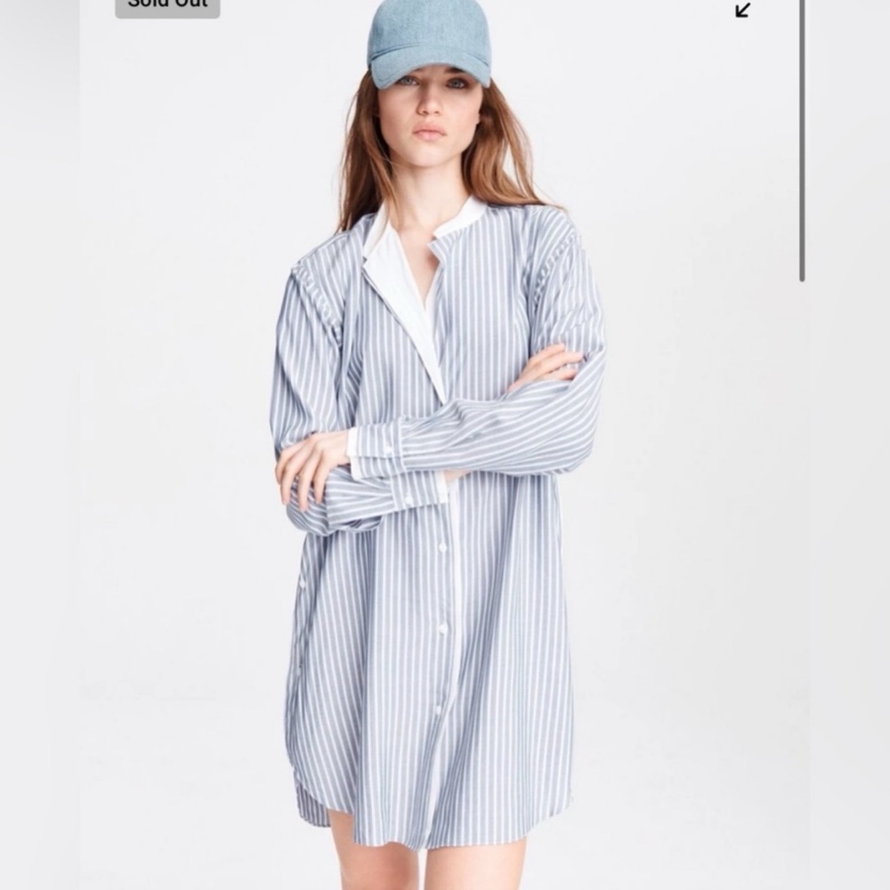 rag & bone Margot Striped Tunic, Blue Stripe, Small
